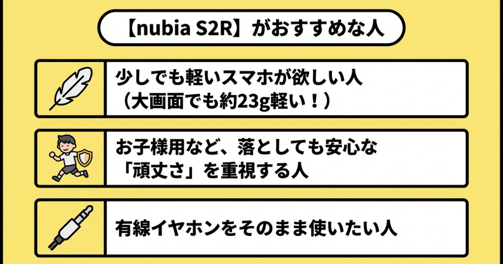 楽天モバイルのnubia S2Rがおすすめな人